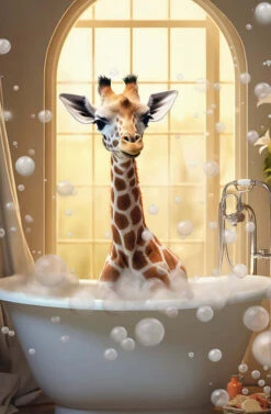 Giraffe Bathtime