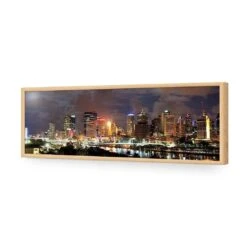 A Cloudy Brisbane (long) 8 A Cloudy Brisbane (long) -WALL ART DESGIN SALE a cloudy brisbane long acrylic glass no border oak frame 90x30cm 429895