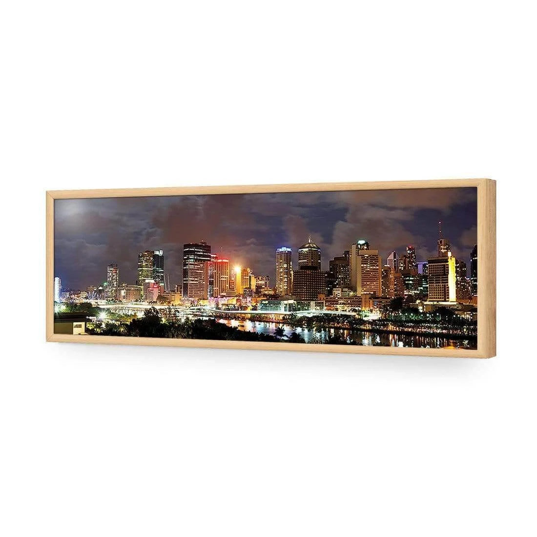 A Cloudy Brisbane (long) A Cloudy Brisbane (long) -WALL ART DESGIN SALE a cloudy brisbane long acrylic glass no border oak frame 90x30cm 429895