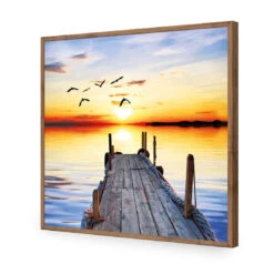 Abandoned Jetty (square) 18 Abandoned Jetty (square) -WALL ART DESGIN SALE abandoned jetty square acrylic glass no border natural frame 37x37cm 310176