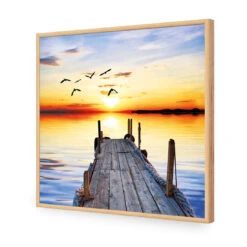 Abandoned Jetty (square) 17 Abandoned Jetty (square) -WALL ART DESGIN SALE abandoned jetty square acrylic glass no border oak frame 37x37cm 247469