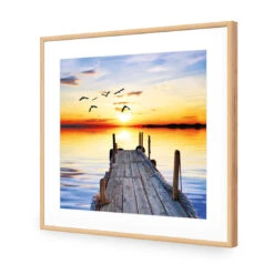 Abandoned Jetty (square) 12 Abandoned Jetty (square) -WALL ART DESGIN SALE abandoned jetty square acrylic glass with border oak frame 37x37cm 292481