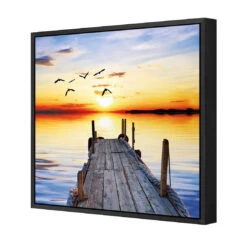 Abandoned Jetty (square) 4 Abandoned Jetty (square) -WALL ART DESGIN SALE abandoned jetty square canvas black floating frame 37x37cm 402533