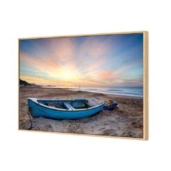 Abandoned Row Boat Canvas Art -WALL ART DESGIN SALE abandoned row boat canvas art 45x30cm oak frame 589875