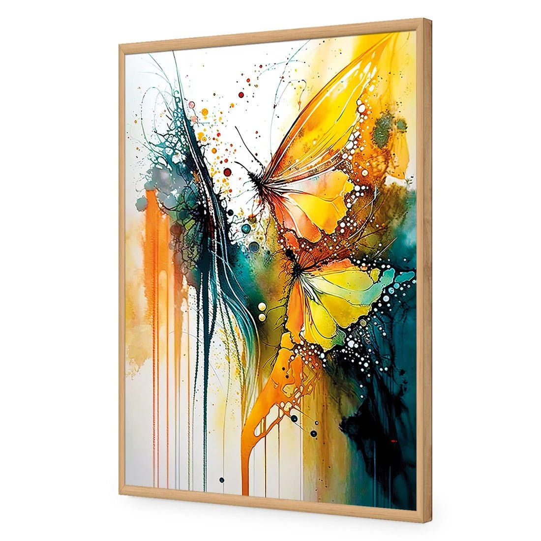 Abstract Butterflies Abstract Butterflies -WALL ART DESGIN SALE abstract butterflies acrylic glass no border oak frame 45x30cm 650830