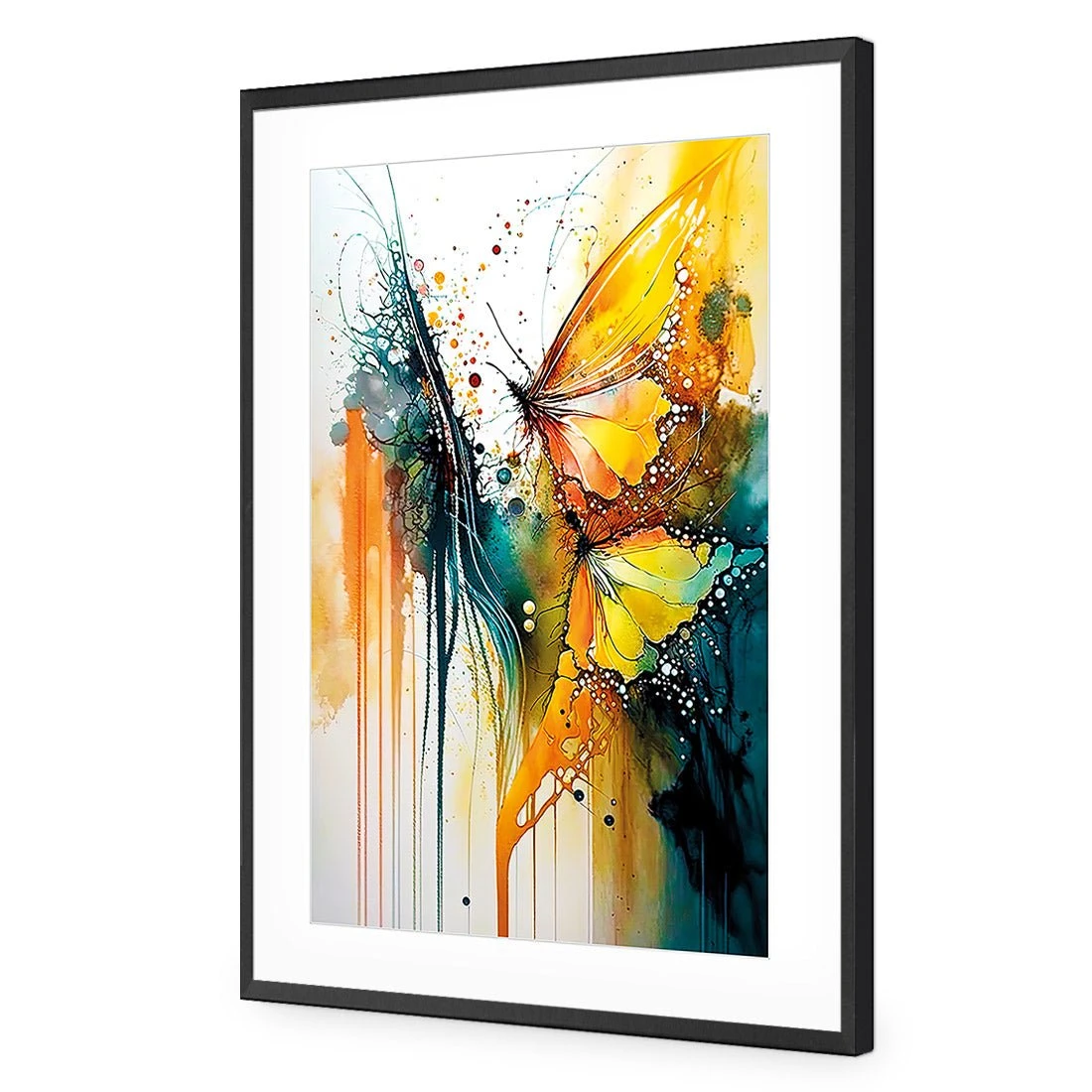 Abstract Butterflies Abstract Butterflies -WALL ART DESGIN SALE abstract butterflies acrylic glass with border black frame 45x30cm 340186