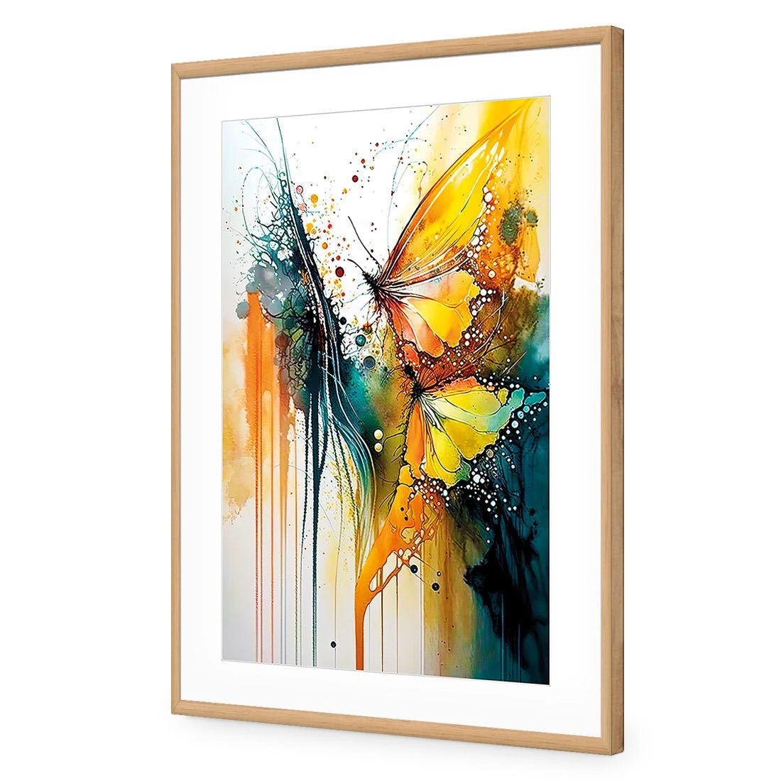 Abstract Butterflies Abstract Butterflies -WALL ART DESGIN SALE abstract butterflies acrylic glass with border oak frame 45x30cm 968309