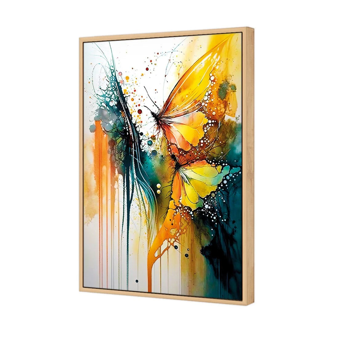 Abstract Butterflies Abstract Butterflies -WALL ART DESGIN SALE abstract butterflies canvas oak frame 45x30cm 910408