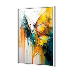 Abstract Butterflies 5 Abstract Butterflies -WALL ART DESGIN SALE abstract butterflies canvas white frame 45x30cm 736859