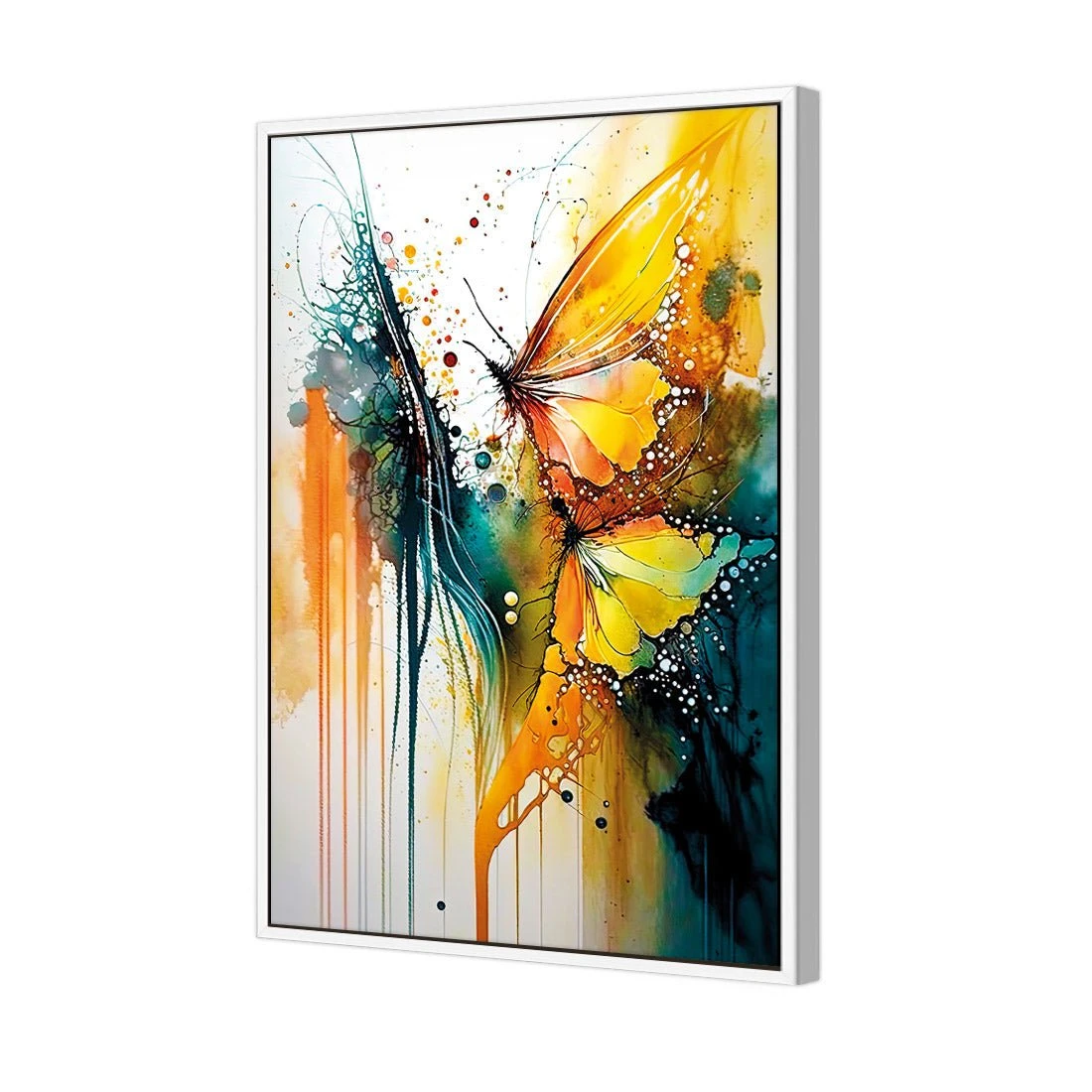 Abstract Butterflies Abstract Butterflies -WALL ART DESGIN SALE abstract butterflies canvas white frame 45x30cm 736859