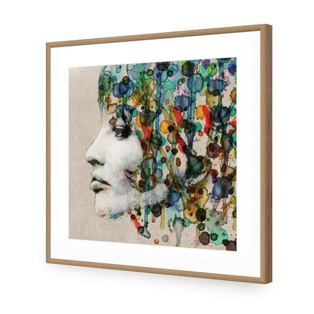 Abstract Hair, Square Acrylic Print Art Abstract Hair, Square Acrylic Print Art -WALL ART DESGIN SALE abstract hair square acrylic glass art with border oak frame 37x37cm 536545