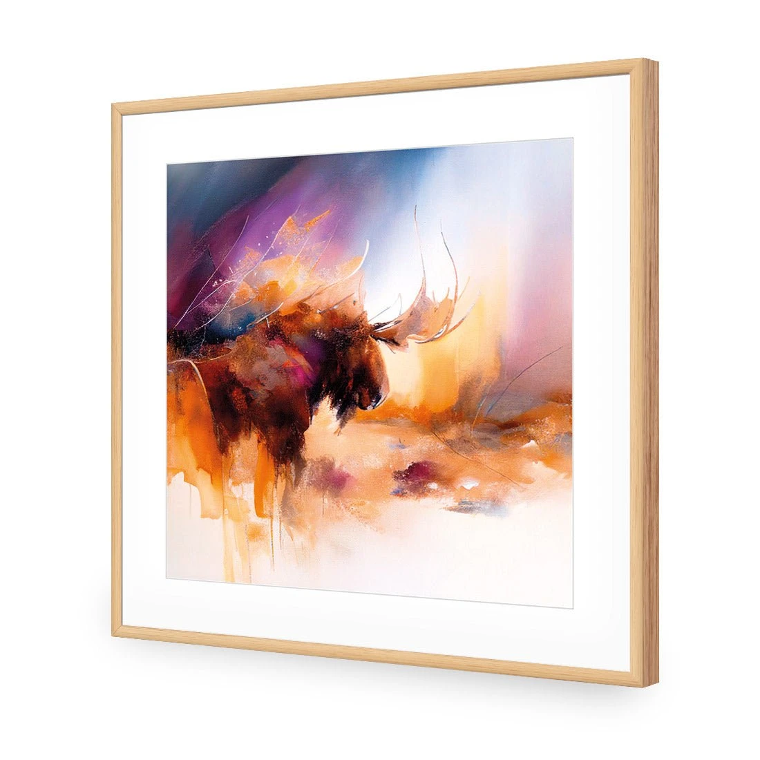 Abstract Moose I Abstract Moose I -WALL ART DESGIN SALE abstract moose i acrylic glass with border oak frame 37x37cm 808404