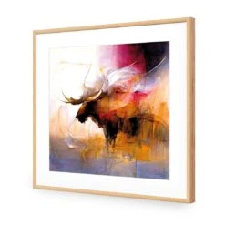 Abstract Moose II 12 Abstract Moose II -WALL ART DESGIN SALE abstract moose ii acrylic glass with border oak frame 37x37cm 360438