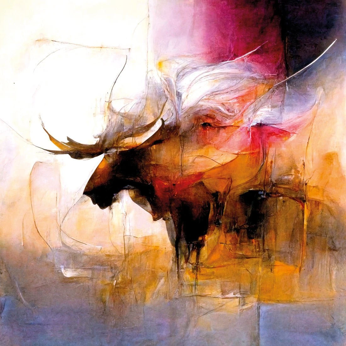 Abstract Moose II Abstract Moose II -WALL ART DESGIN SALE abstract moose ii canvas stretched canvas 37x37cm 929429