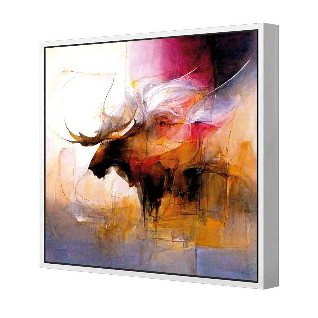 Abstract Moose II Abstract Moose II -WALL ART DESGIN SALE abstract moose ii canvas white floating frame 37x37cm 886306