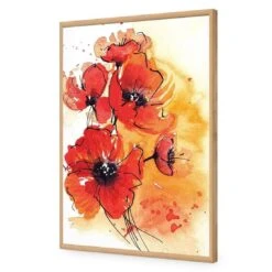 Abstract Poppies 17 Abstract Poppies -WALL ART DESGIN SALE abstract poppies acrylic glass no border oak frame 45x30cm 541121