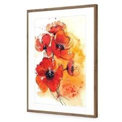 Abstract Poppies 13 Abstract Poppies -WALL ART DESGIN SALE abstract poppies acrylic glass with border natural frame 45x30cm 350683