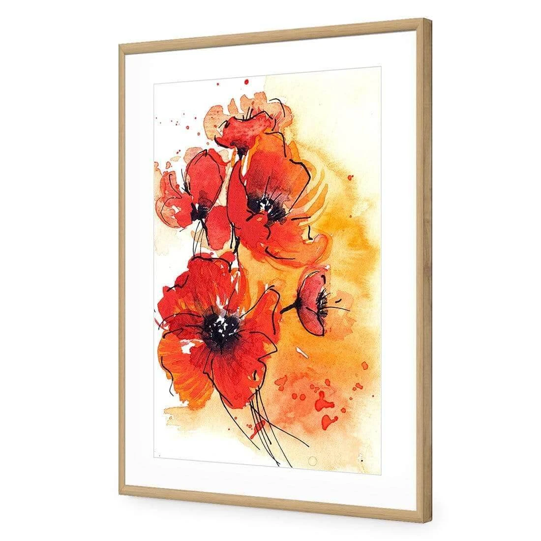 Abstract Poppies Abstract Poppies -WALL ART DESGIN SALE abstract poppies acrylic glass with border oak frame 45x30cm 449266