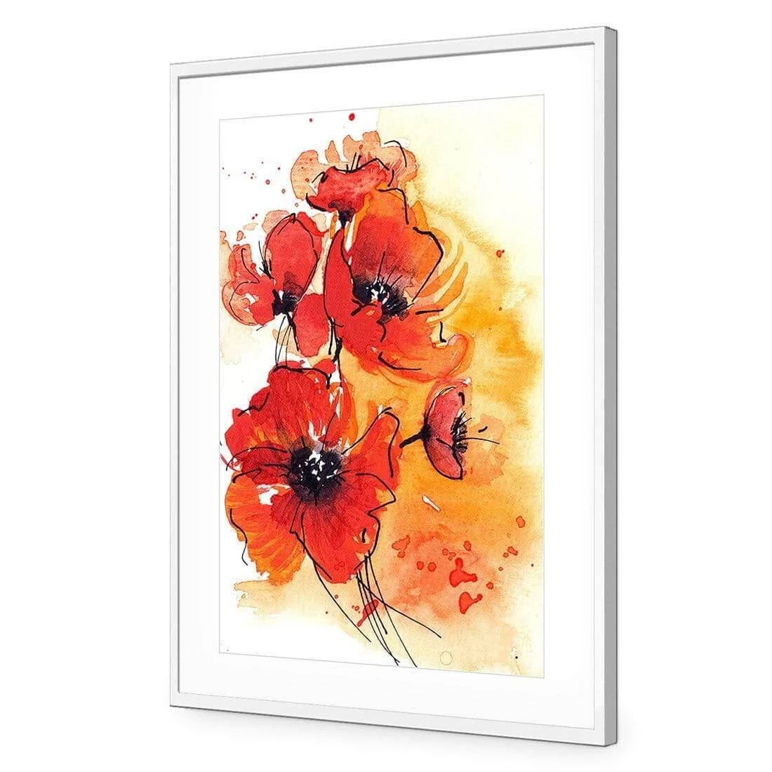 Abstract Poppies Abstract Poppies -WALL ART DESGIN SALE abstract poppies acrylic glass with border white frame 45x30cm 160142