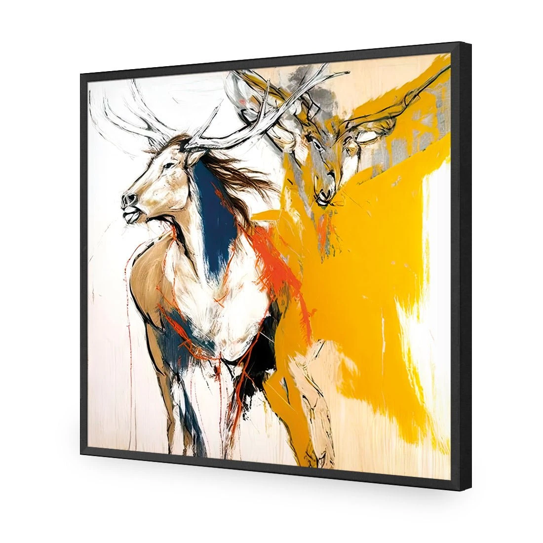 Abstract Stag Abstract Stag -WALL ART DESGIN SALE abstract stag acrylic glass no border black frame 37x37cm 907931