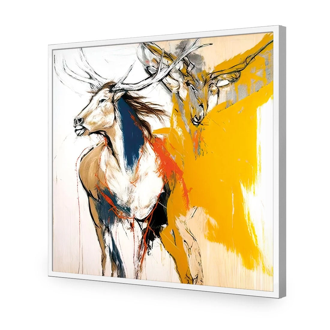 Abstract Stag Abstract Stag -WALL ART DESGIN SALE abstract stag acrylic glass no border white frame 37x37cm 962887