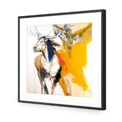 Abstract Stag 10 Abstract Stag -WALL ART DESGIN SALE abstract stag acrylic glass with border black frame 37x37cm 164654