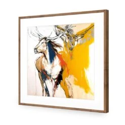 Abstract Stag 13 Abstract Stag -WALL ART DESGIN SALE abstract stag acrylic glass with border natural frame 37x37cm 330710