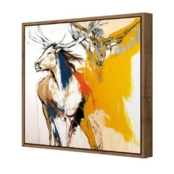 Abstract Stag 7 Abstract Stag -WALL ART DESGIN SALE abstract stag canvas natural floating frame 37x37cm 977440