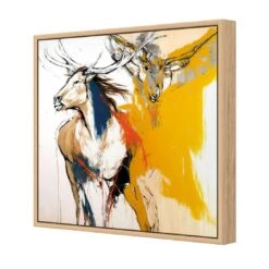 Abstract Stag 6 Abstract Stag -WALL ART DESGIN SALE abstract stag canvas oak floating frame 37x37cm 101862