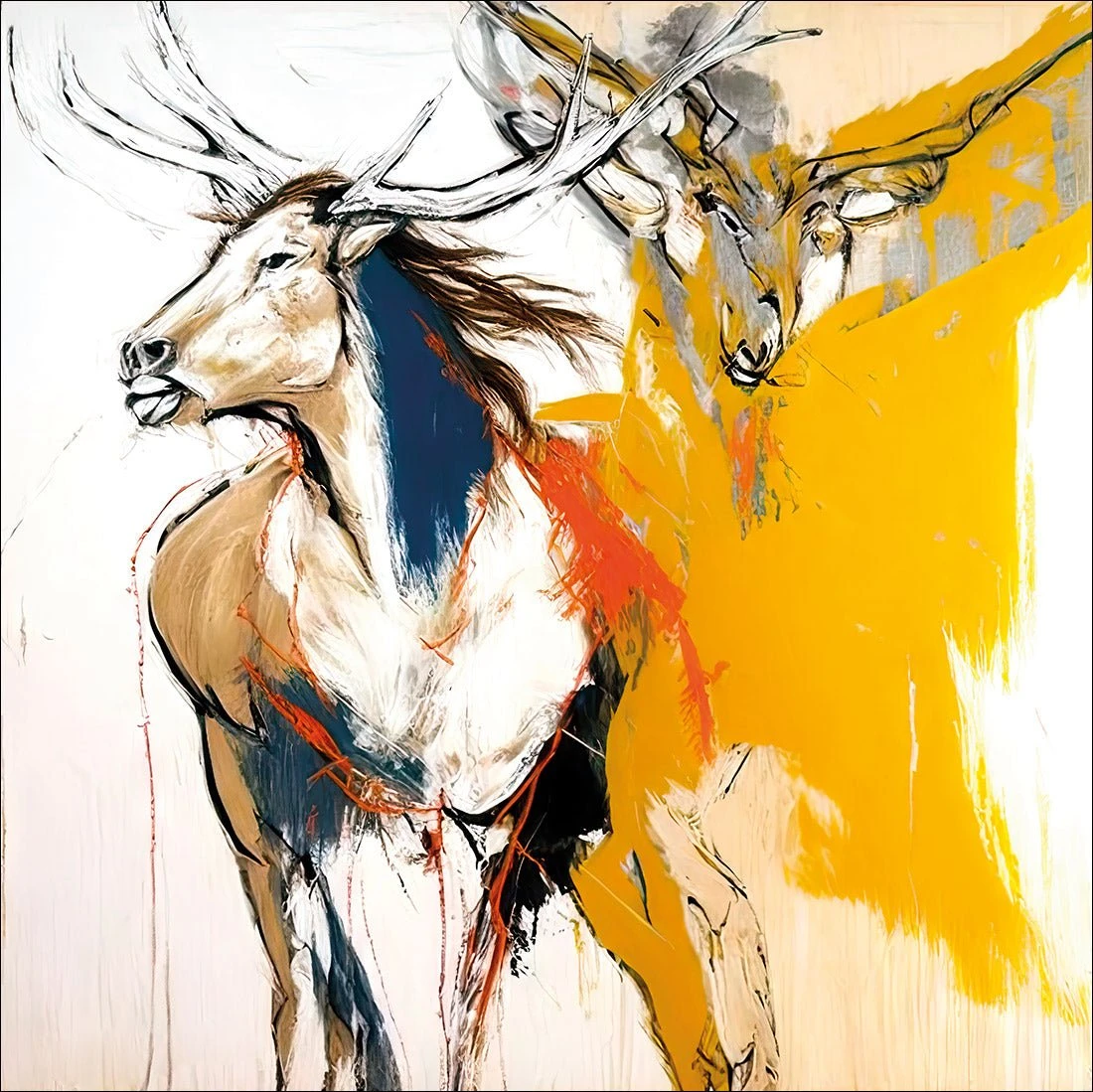 Abstract Stag Abstract Stag -WALL ART DESGIN SALE abstract stag canvas stretched canvas 37x37cm 262975