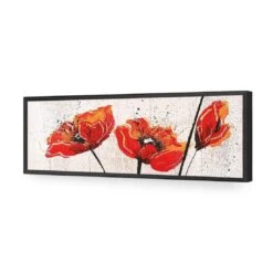Abstract Tall Poppies (Long) -WALL ART DESGIN SALE abstract tall poppies long acrylic glass no border black frame 90x30cm 685405
