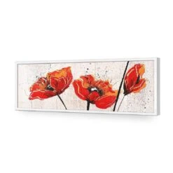 Abstract Tall Poppies (Long) -WALL ART DESGIN SALE abstract tall poppies long acrylic glass no border white frame 90x30cm 148963