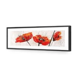 Abstract Tall Poppies (Long) -WALL ART DESGIN SALE abstract tall poppies long acrylic glass with border black frame 90x30cm 716344