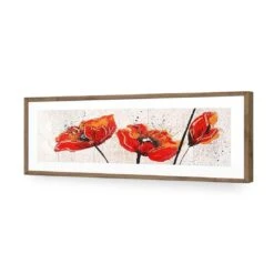 Abstract Tall Poppies (Long) -WALL ART DESGIN SALE abstract tall poppies long acrylic glass with border natural frame 90x30cm 947836