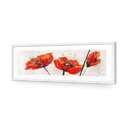 Abstract Tall Poppies (Long) -WALL ART DESGIN SALE abstract tall poppies long acrylic glass with border white frame 90x30cm 721589