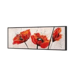 Abstract Tall Poppies (Long) -WALL ART DESGIN SALE abstract tall poppies long canvas black floating frame 60x20cm 765779