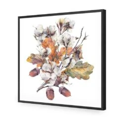 Acorn Bouquet Watercolour (Square) -WALL ART DESGIN SALE acorn bouquet watercolour square acrylic glass no border black frame 37x37cm 734799