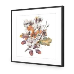 Acorn Bouquet Watercolour (Square) -WALL ART DESGIN SALE acorn bouquet watercolour square acrylic glass with border black frame 37x37cm 555444