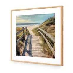 Across The Dunes -WALL ART DESGIN SALE across the dunes acrylic glass with border oak frame 37x37cm 535468