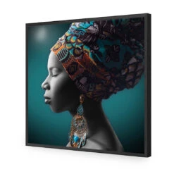African Pose, Teal And Orange (square) 15 African Pose, Teal And Orange (square) -WALL ART DESGIN SALE african pose teal and orange square acrylic glass no border black frame 37x37cm 273809