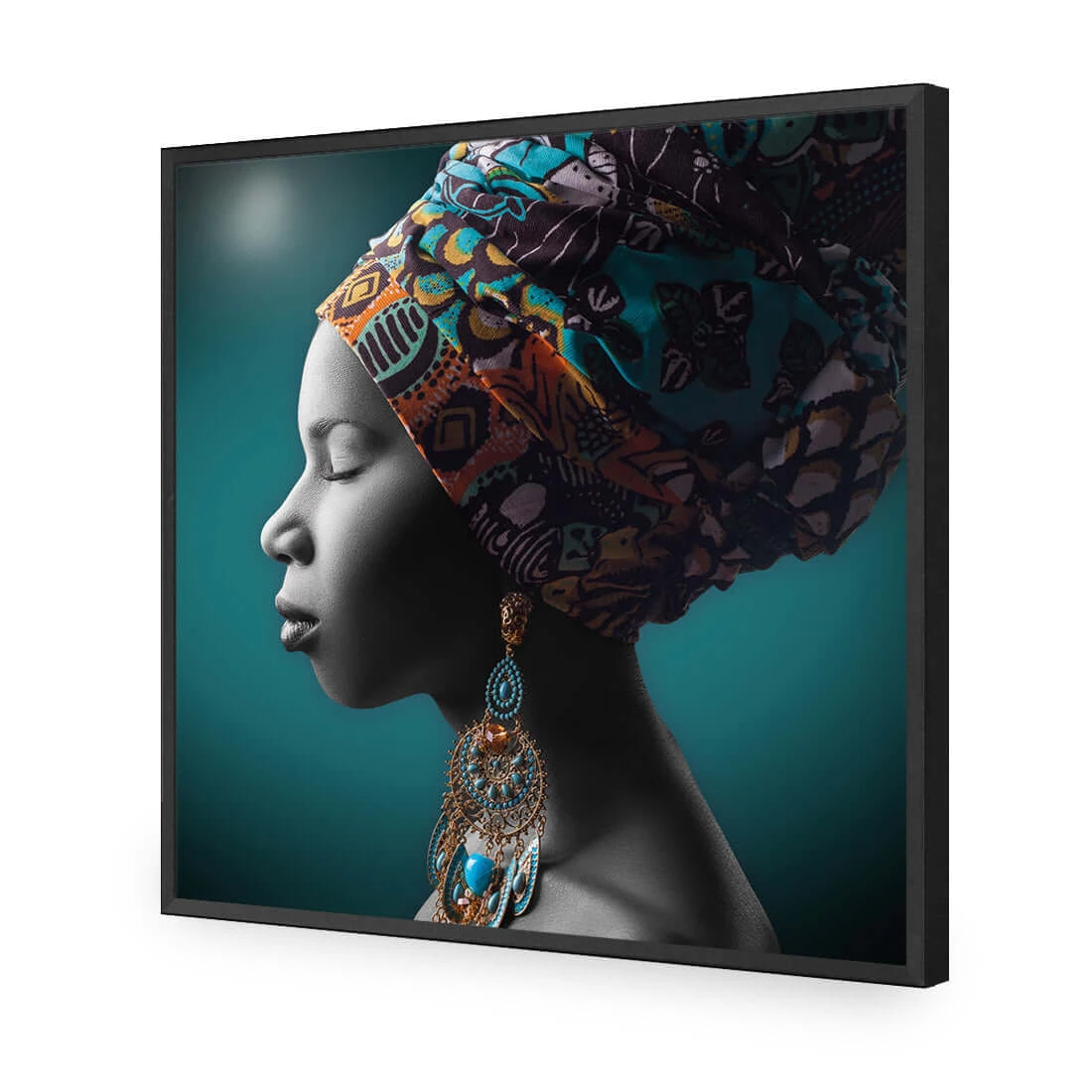 African Pose, Teal and Orange (square) African Pose, Teal And Orange (square) -WALL ART DESGIN SALE african pose teal and orange square acrylic glass no border black frame 37x37cm 273809
