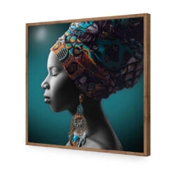 African Pose, Teal And Orange (square) 18 African Pose, Teal And Orange (square) -WALL ART DESGIN SALE african pose teal and orange square acrylic glass no border natural frame 37x37cm 578788