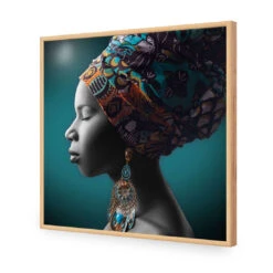 African Pose, Teal And Orange (square) 17 African Pose, Teal And Orange (square) -WALL ART DESGIN SALE african pose teal and orange square acrylic glass no border oak frame 37x37cm 480698