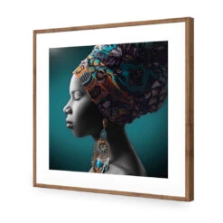 African Pose, Teal And Orange (square) 13 African Pose, Teal And Orange (square) -WALL ART DESGIN SALE african pose teal and orange square acrylic glass with border natural frame 37x37cm 143882