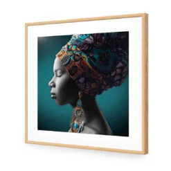 African Pose, Teal And Orange (square) 12 African Pose, Teal And Orange (square) -WALL ART DESGIN SALE african pose teal and orange square acrylic glass with border oak frame 37x37cm 685880