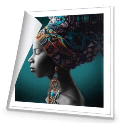 African Pose, Teal And Orange (square) 8 African Pose, Teal And Orange (square) -WALL ART DESGIN SALE african pose teal and orange square canvas rolled canvas 37x37cm 360986