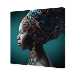 African Pose, Teal And Orange (square) 3 African Pose, Teal And Orange (square) -WALL ART DESGIN SALE african pose teal and orange square canvas stretched canvas 37x37cm 928087