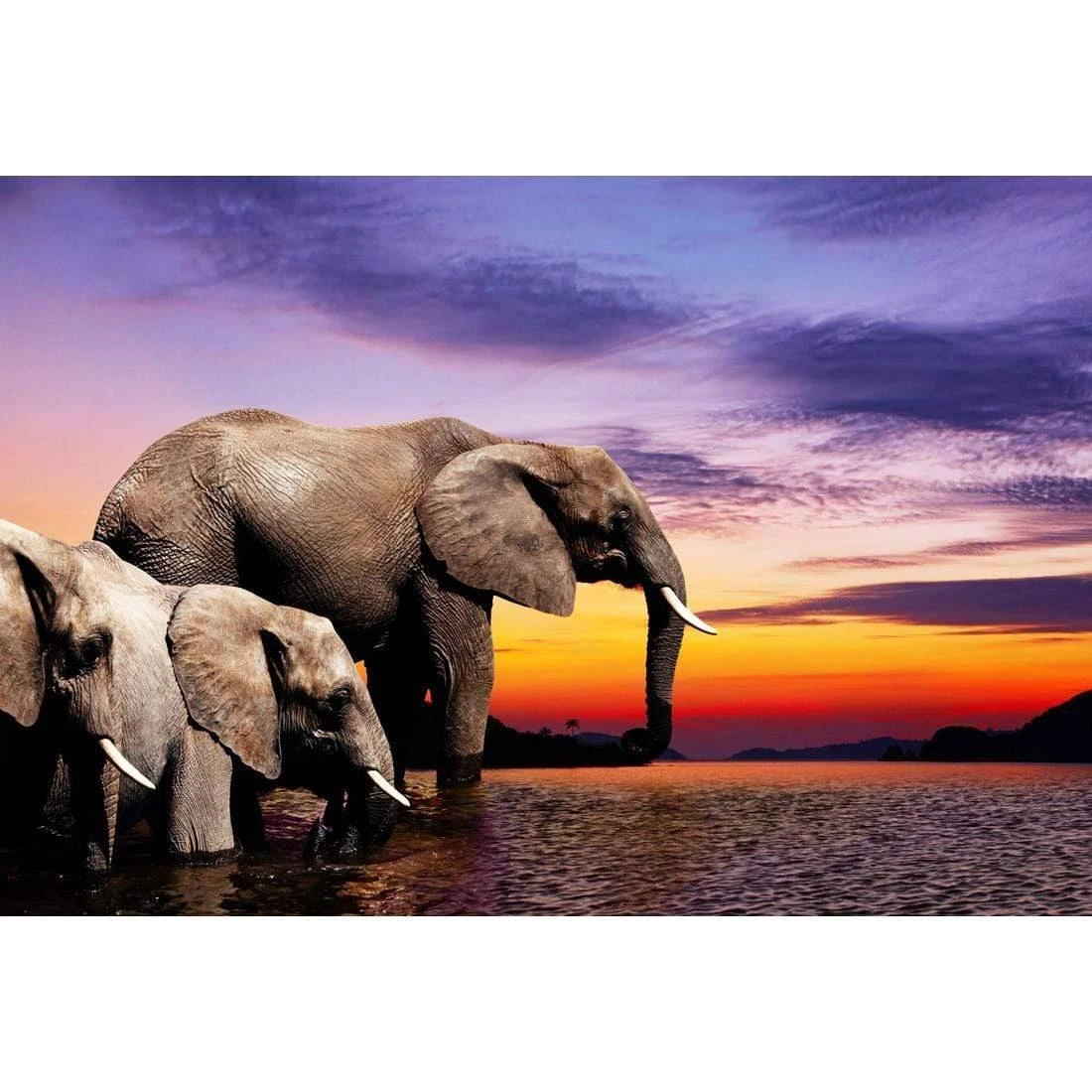 African Savannah Elephants (Rectangle) African Savannah Elephants (Rectangle) -WALL ART DESGIN SALE african savannah elephants rectangle canvas stretched canvas 45x30cm 206256