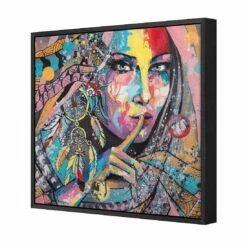 African Secret, Square Canvas Art -WALL ART DESGIN SALE african secret square canvas art 30x30cm black frame 323145