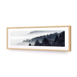 Alpine Conifer Mist (Long) 13 Alpine Conifer Mist (Long) -WALL ART DESGIN SALE alpine conifer mist long acrylic glass with border oak frame 90x30cm 949393